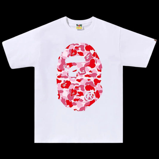 BAPE Camo Big Ape Head Tee 'White/Pink'